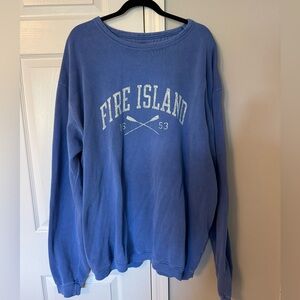 Fire Island Graphic Pullover Sweatshirt - Blue